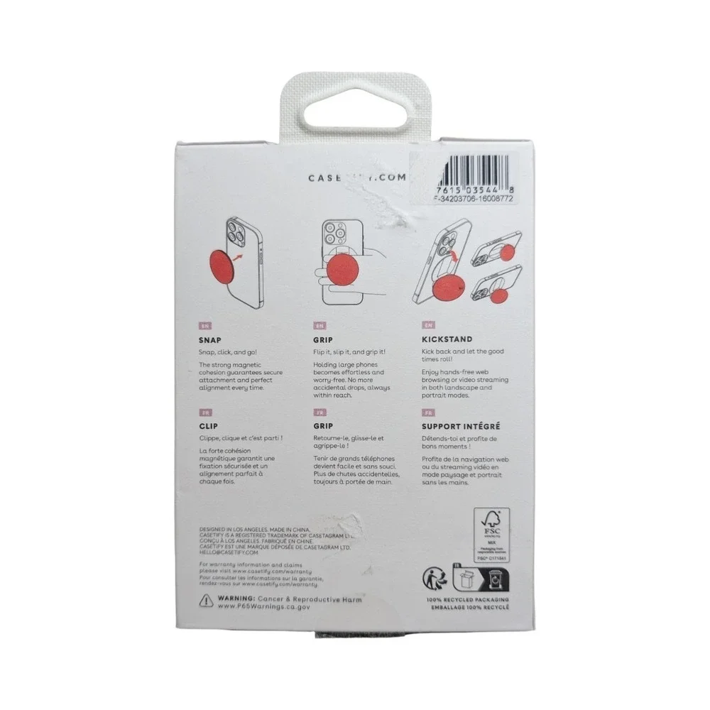 Mm2-O CASETiFY Snappy Ripple Grip Stand - White
